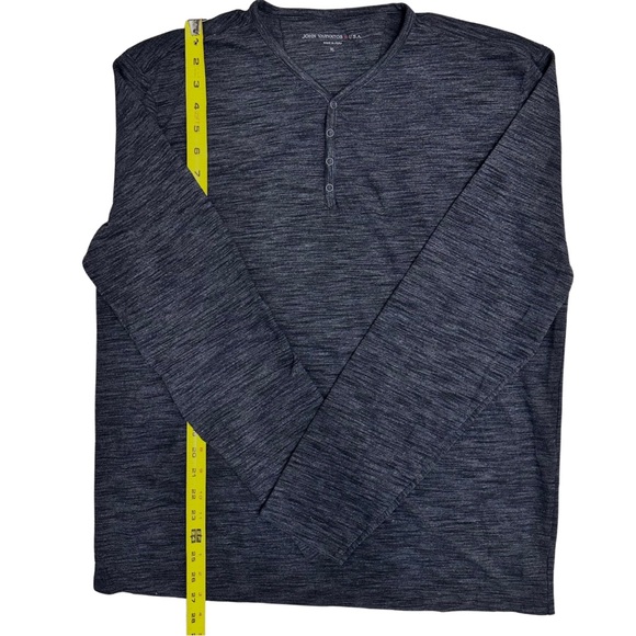 John Varvatos Star USA Henley Dark Heathered Gray SZ XL Long Sleeve Pullover EUC - Picture 6 of 7